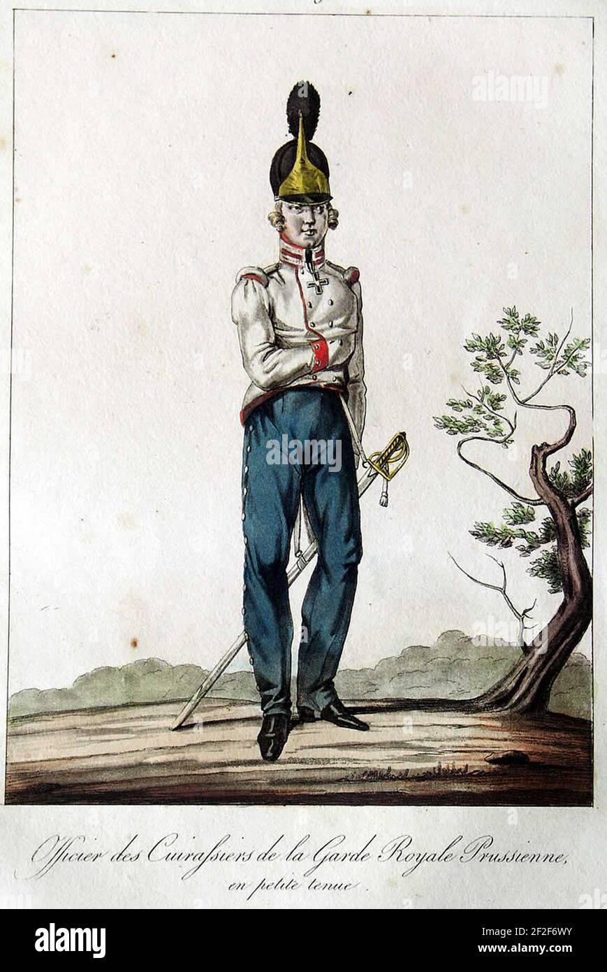 Preußische Gardekürassiere 1815 kl Uniform. Stock Photo