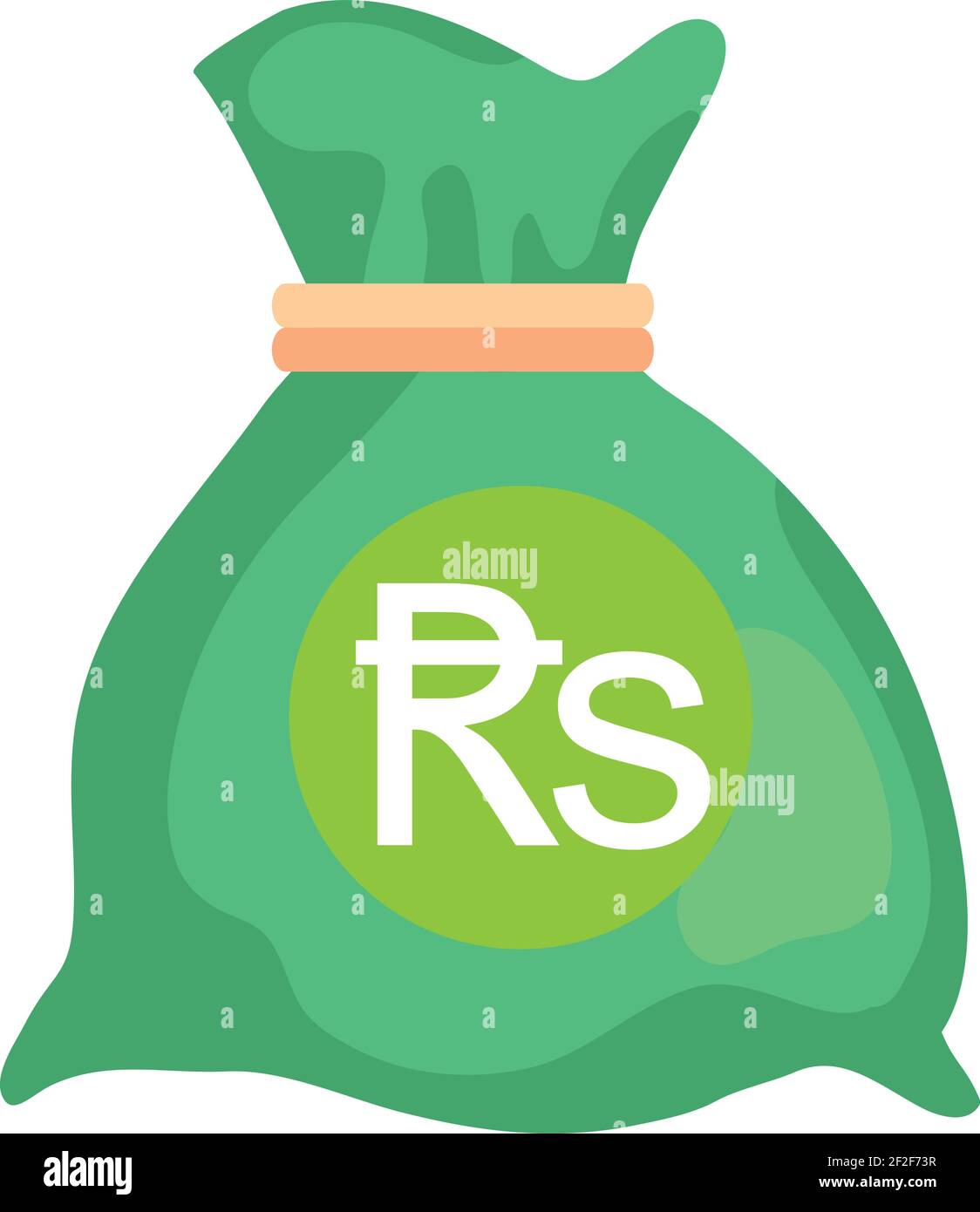 Mauritius Rupee Currency Note money Bag icon in Green color for Apps
