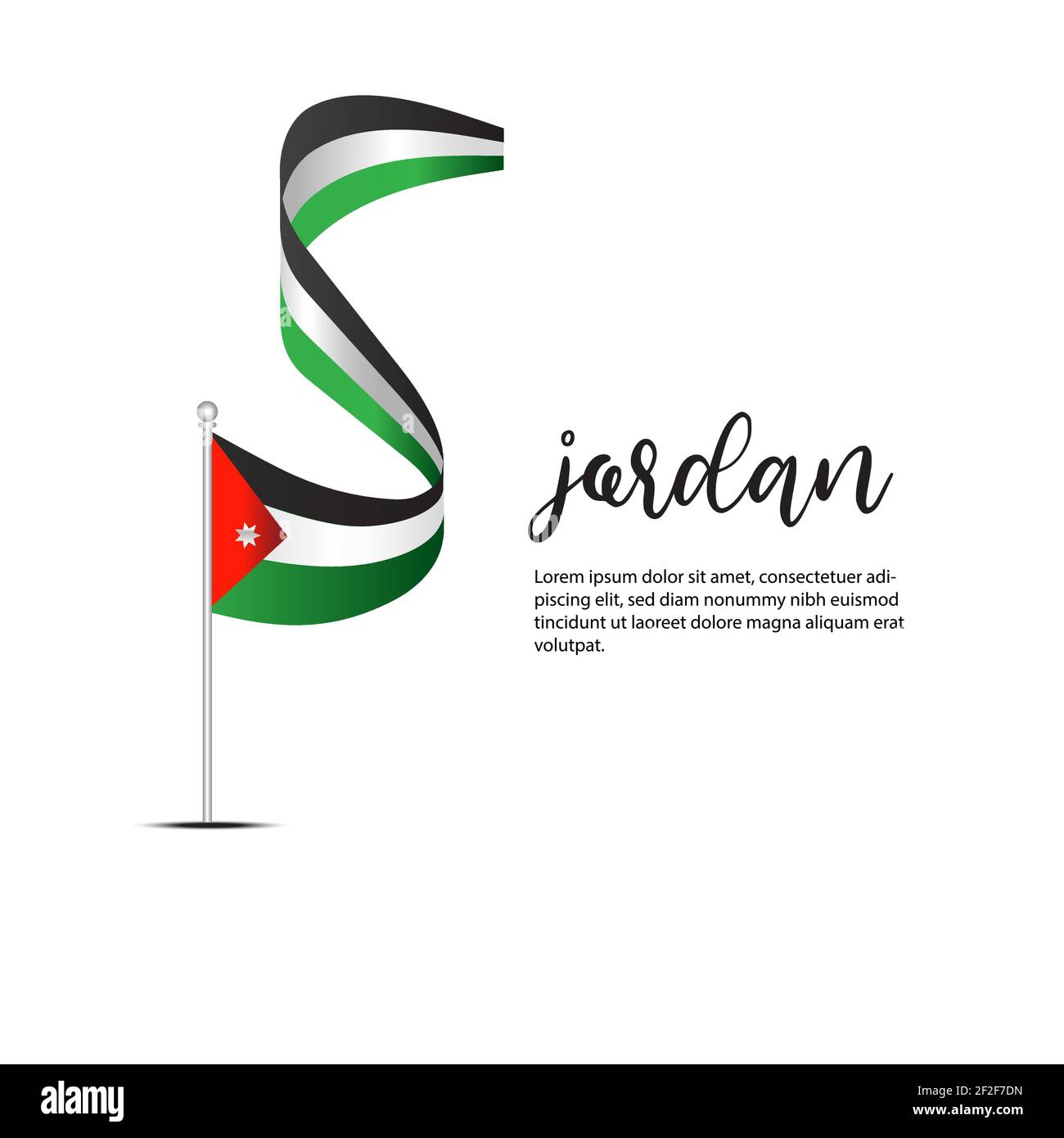 Jordan flag TEMPLATE DESIGN vector illustration on a white background Stock  Vector Image & Art - Alamy