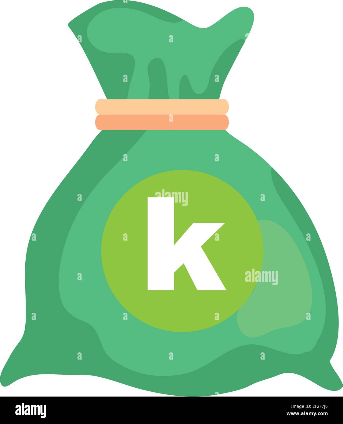 Papua New Guinean kina Currency Note money Bag icon in Green color for Apps and Websites Stock Vector