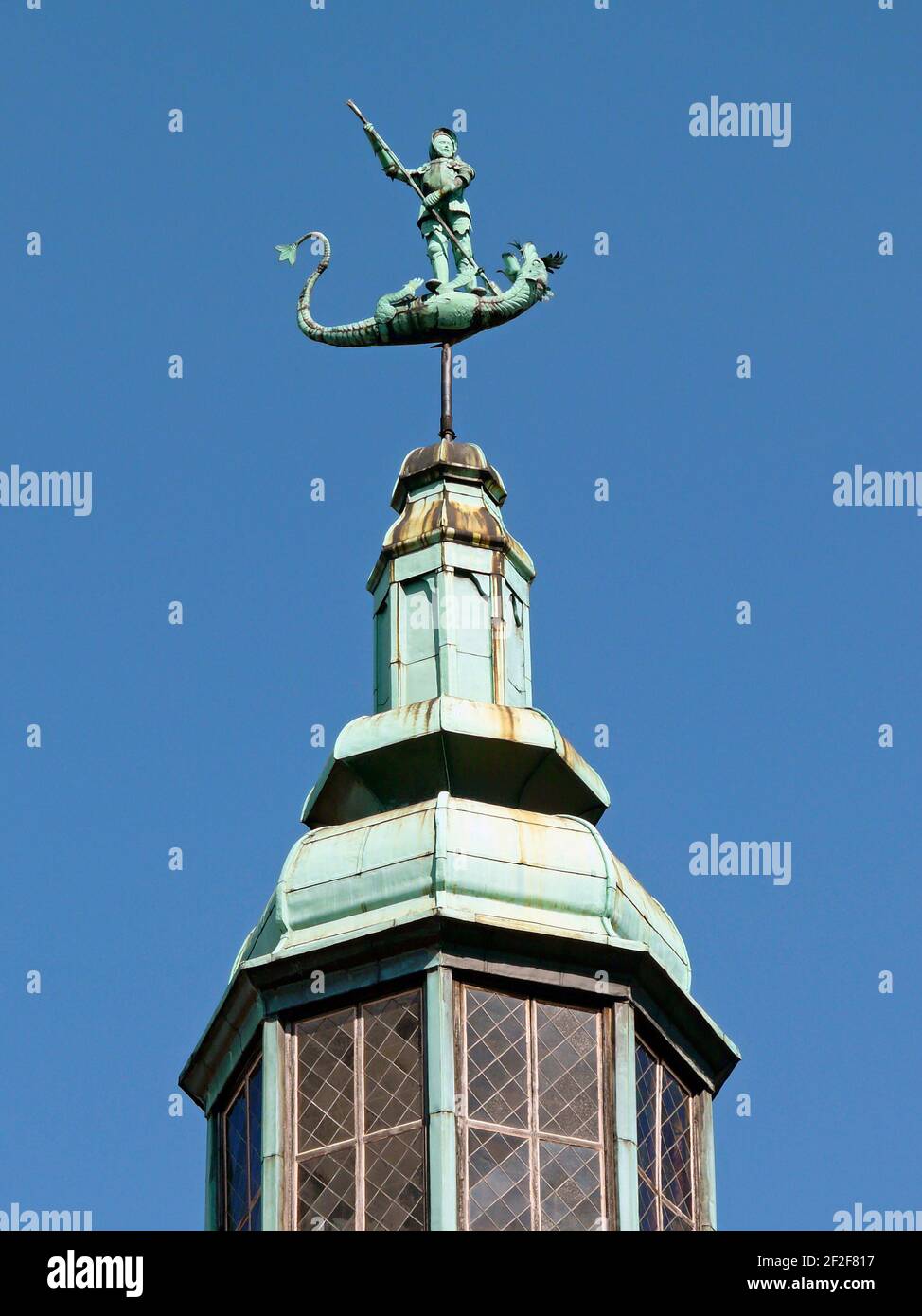 Saint George weather vane in Gdańsk in Poland Stock Photo