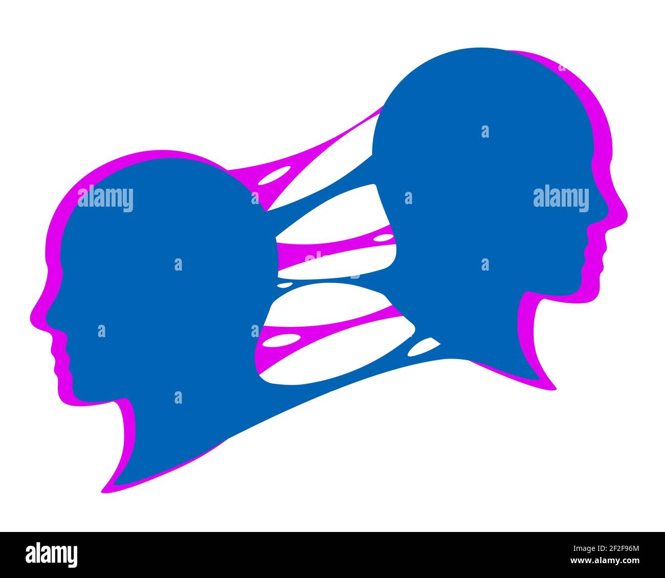 Bipolarity and split consciousness clipart. Mood personality and