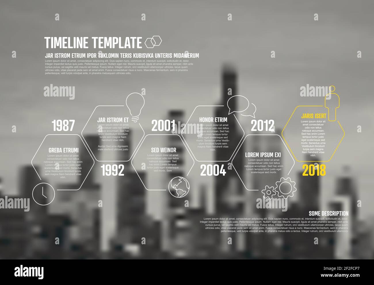 Time line infographic template with photo company corporate business ...