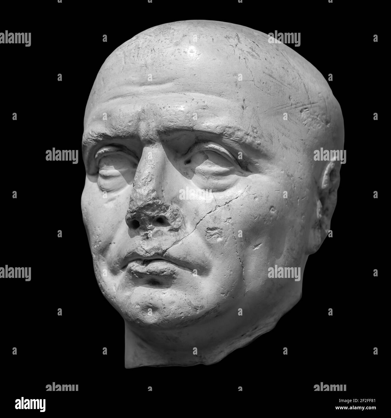 Antique head of the ancient man priest of Ancient Egyptian Isis with