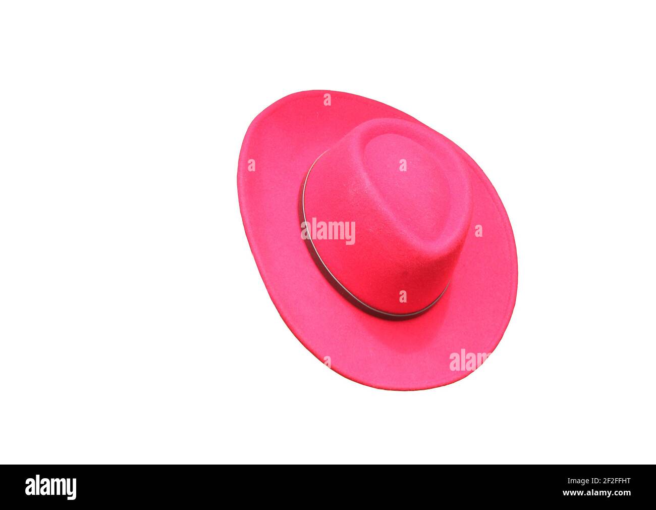 A Pink Red Wide Rimmed Bright Summer Material Hat Stock Photo - Alamy