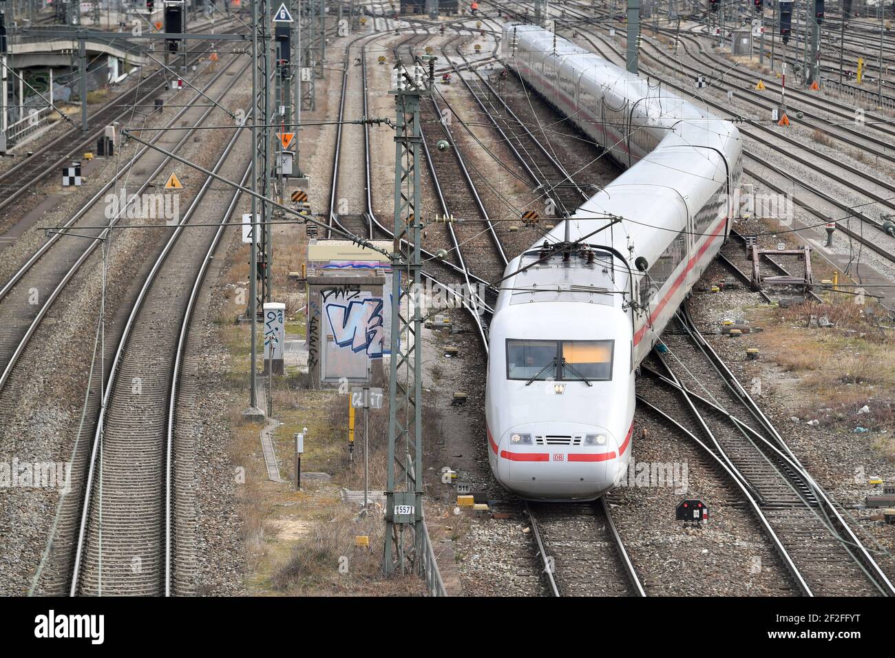 Ice 693 Munich, Deutschland. 11th Mar, 2021. Outgoing, incoming train, ICE ...