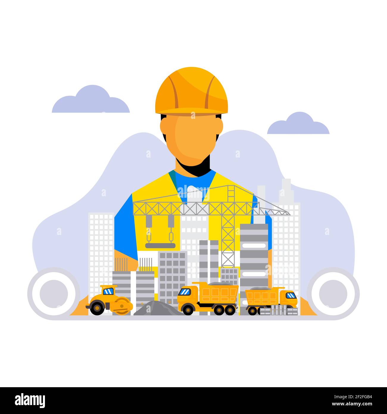 Flat engineering and construction illustration Vector illustration ...