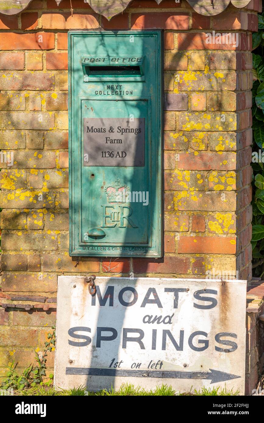 Moats & Springs Farm post office box, wall box. 17th century farmhouse