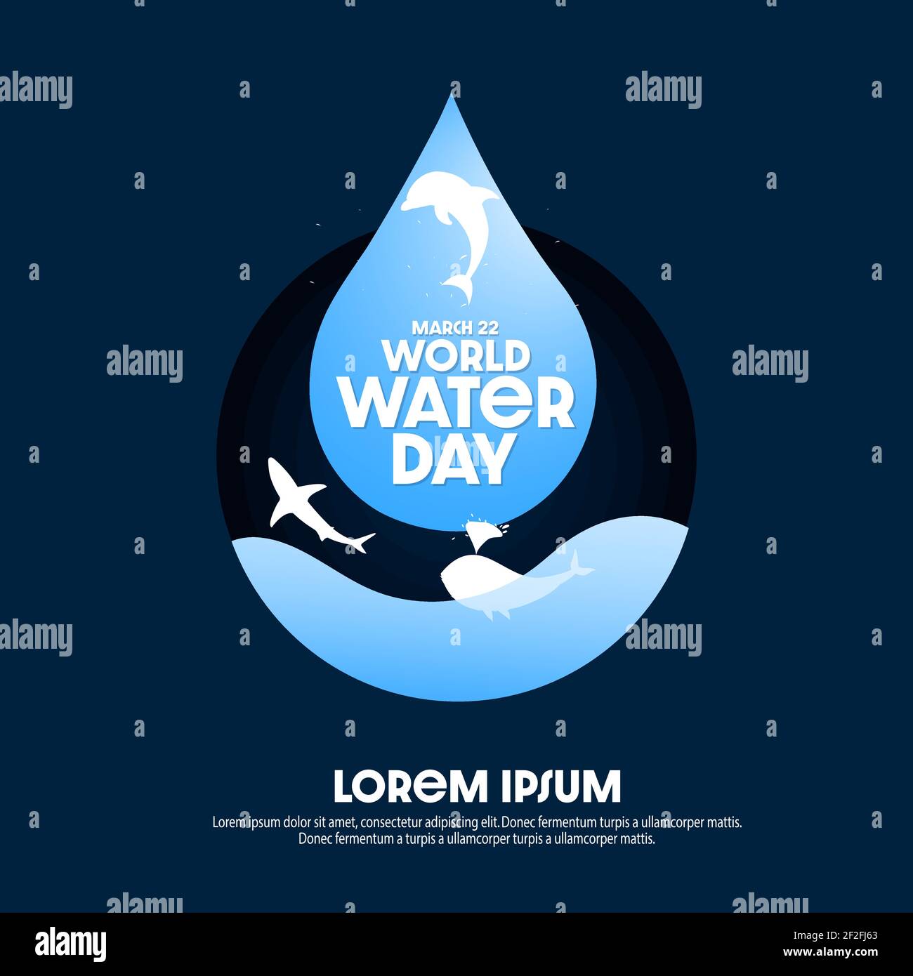 Creative World Water Day Greeting Card, Stock Vector