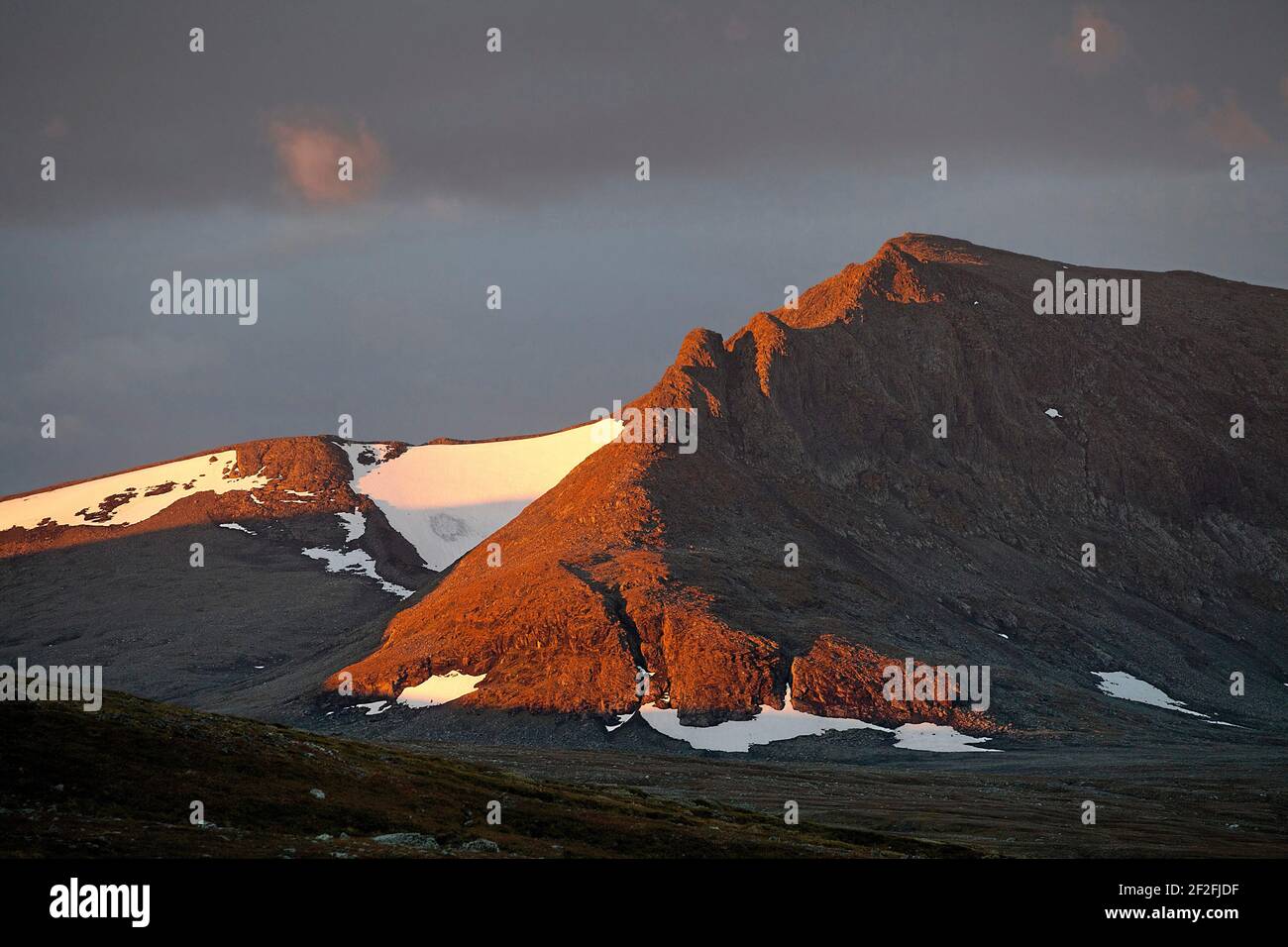 Sunrise at Sylarna mountain range on the border between Norway and Sweden in Jamtland.  Photo: Anders Good / TT / code 2343 Stock Photo