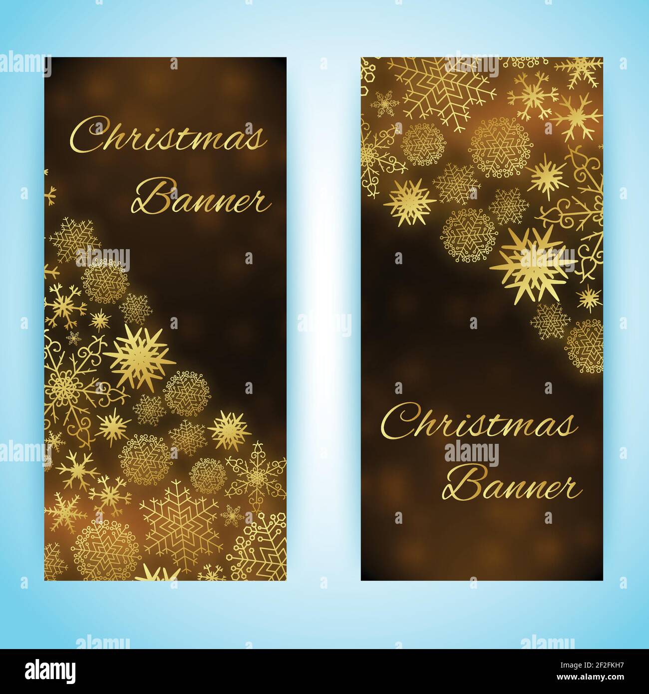 Vertical christmas holiday banners with beautiful snowflakes flat ...