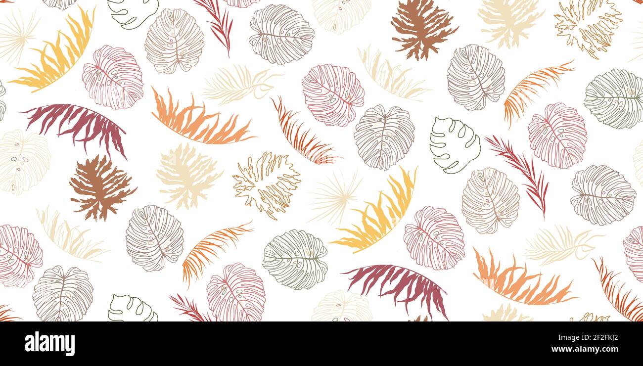 Vector seamless pattern with tropical leaves Stock Vector Image & Art ...