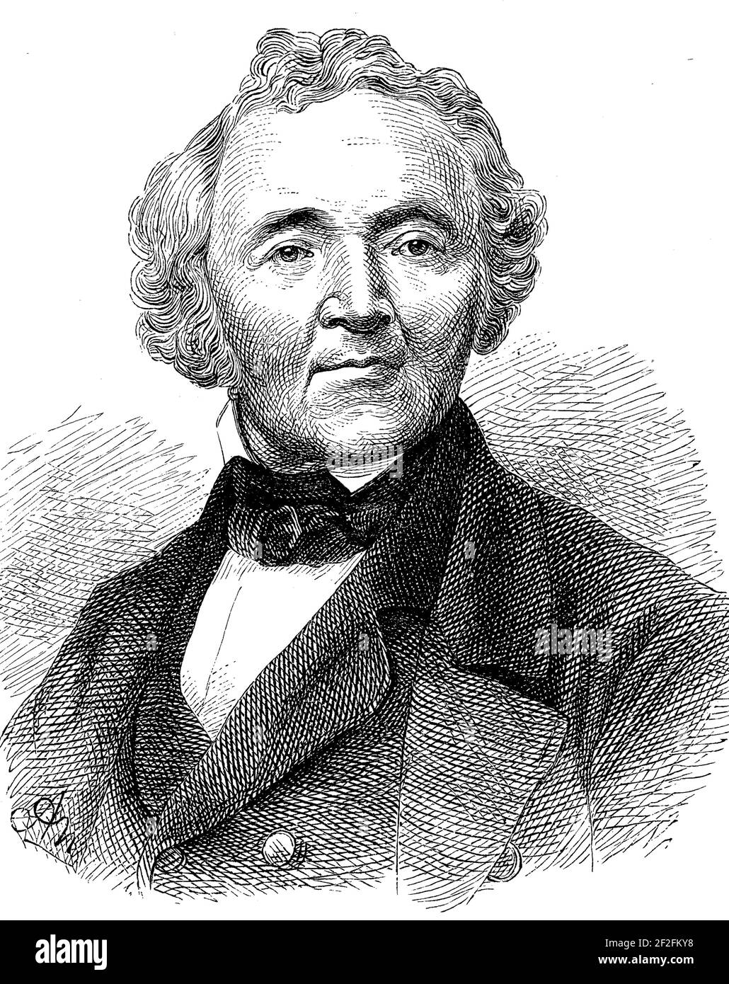 Franz Leopold Ranke, from 1865 von Ranke, December 21, 1795 - May 23, 1886, was a German historian, historiographer of the Prussian state, university lecturer and Royal Prussian Privy Councillor  /  Franz Leopold Ranke, ab 1865 von Ranke, 21. Dezember 1795 - 23. Mai 1886, war ein deutscher Historiker, Historiograph des preußischen Staates, Hochschullehrer und königlich preußischer Wirklicher Geheimer Rat, Historisch, historical, digital improved reproduction of an original from the 19th century / digitale Reproduktion einer Originalvorlage aus dem 19. Jahrhundert, Stock Photo