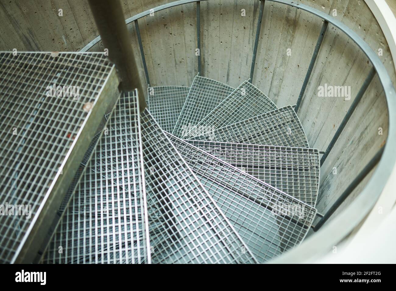 small metal stairs going down at a school Stock Photo
