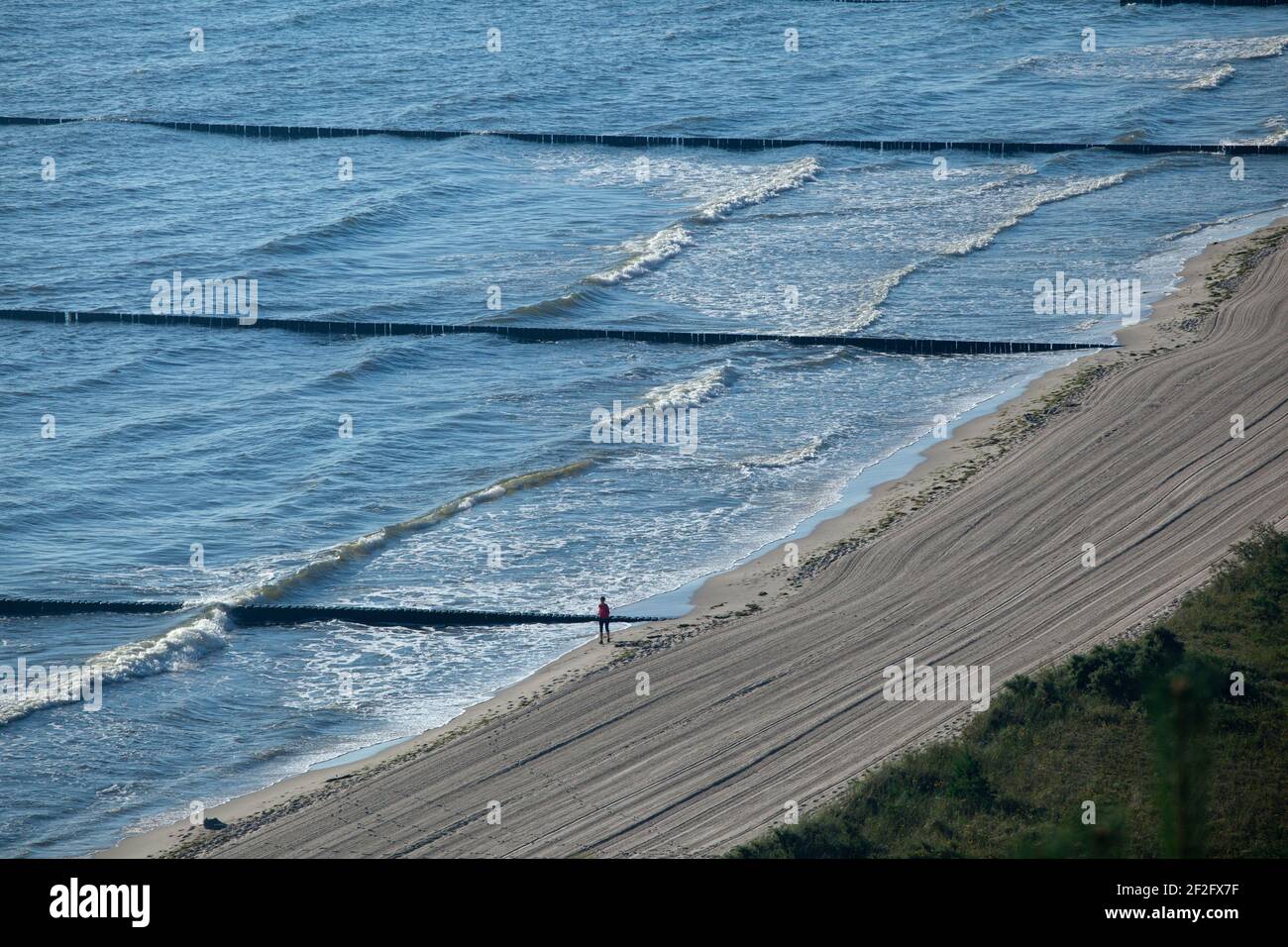 View from Streckelsberg to the beach at Koserow, Usedom Island, Mecklenburg-Western Pomerania, Germany Stock Photo