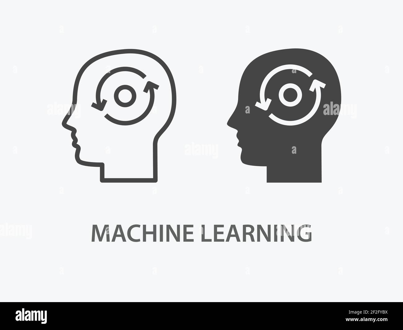 Machine learning icon. Vector illustration for graphic and web design. Stock Vector