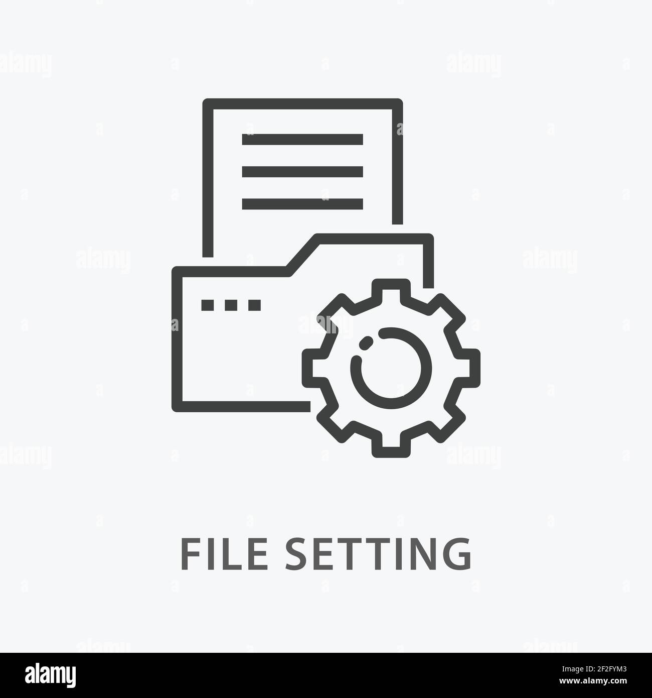 File setting line icon on white background. Stock Vector