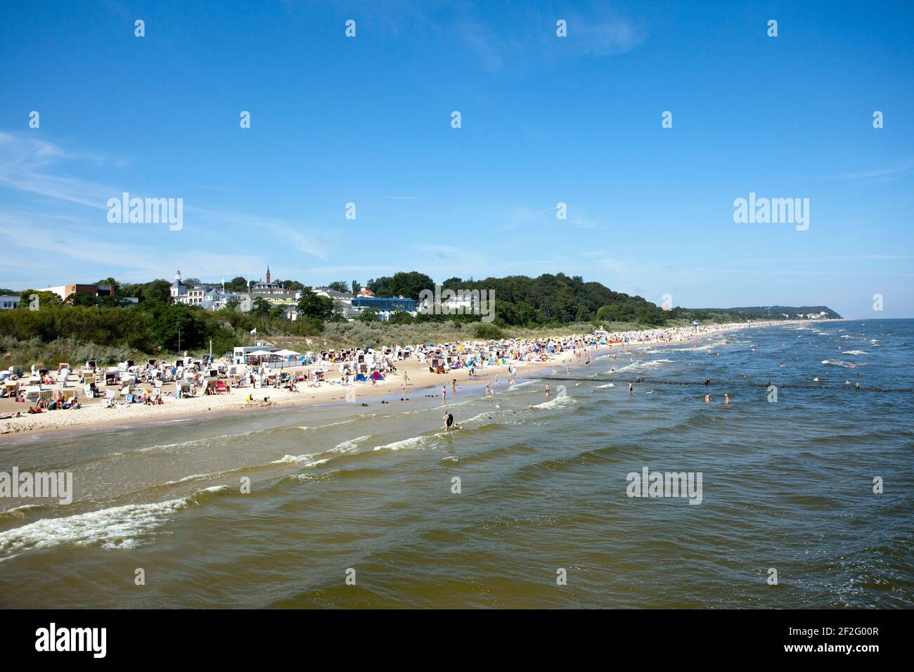 Heringsdorf Beach, Usedom Island, Baltic Sea Coast, Mecklenburg-Western Pomerania, Germany Stock Photo