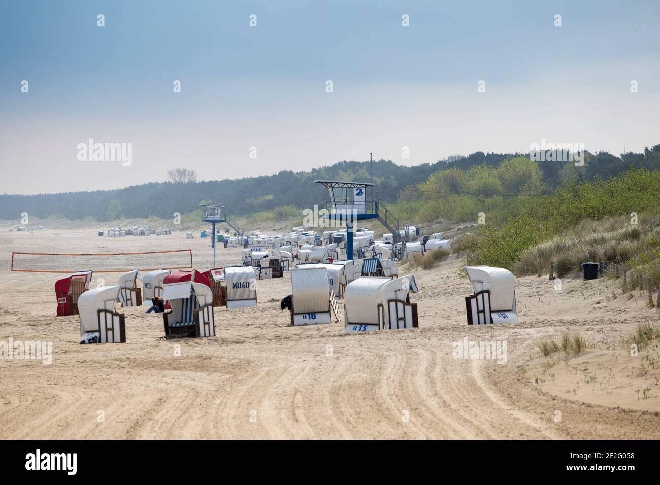 Ahlbeck Beach, Usedom Island, Baltic Sea Coast, Mecklenburg-Western Pomerania, Germany Stock Photo