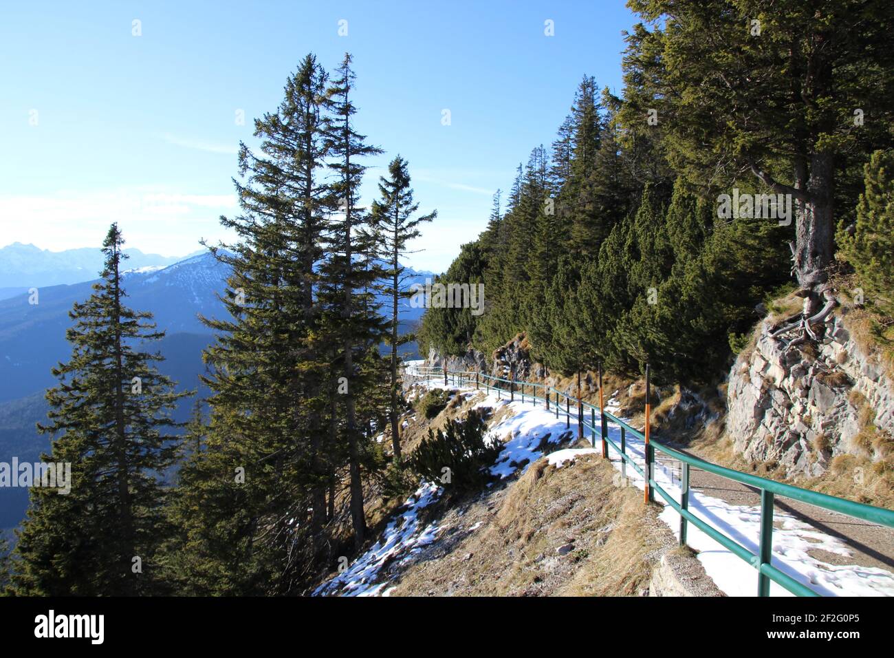 Hike from Walchensee to Herzogstand, 1731 m., Prealps, Germany, Bavaria, Upper Bavaria, Tölzer Land, atmospheric hiking trail makes you want to hike Stock Photo