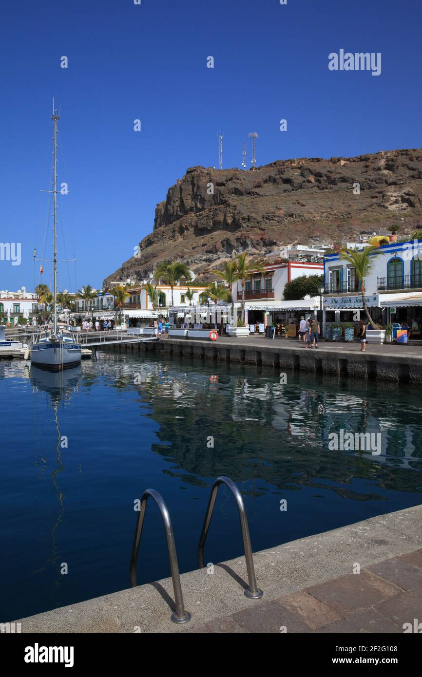 Hafen von Puerto Mogan auf Gran Canaria - Harbour of Puerto Mogan on Gran canaria Stock Photo