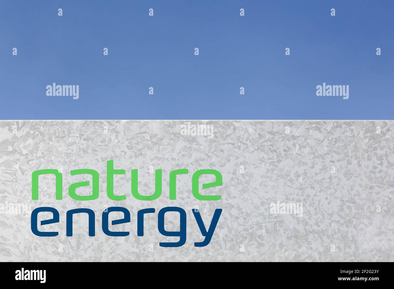 Vejle, Denmark - September 10, 2016: Nature energy sign on station. Nature Energy provides biogas, gas storage, distribution Stock Photo - Alamy