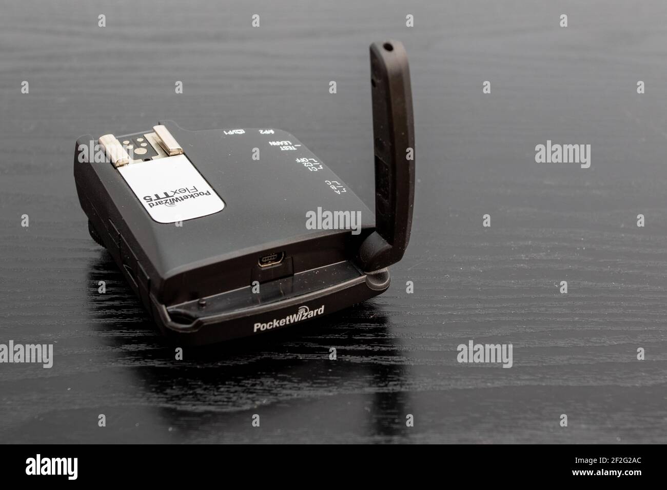 The Pocket Wizard Flex TT5 transceiver for controlling off camera