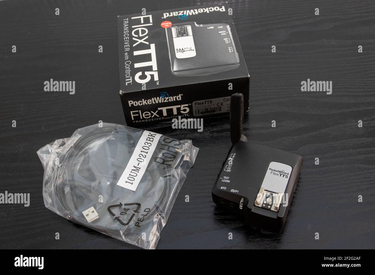 The Pocket Wizard Flex TT5 transceiver for controlling off camera