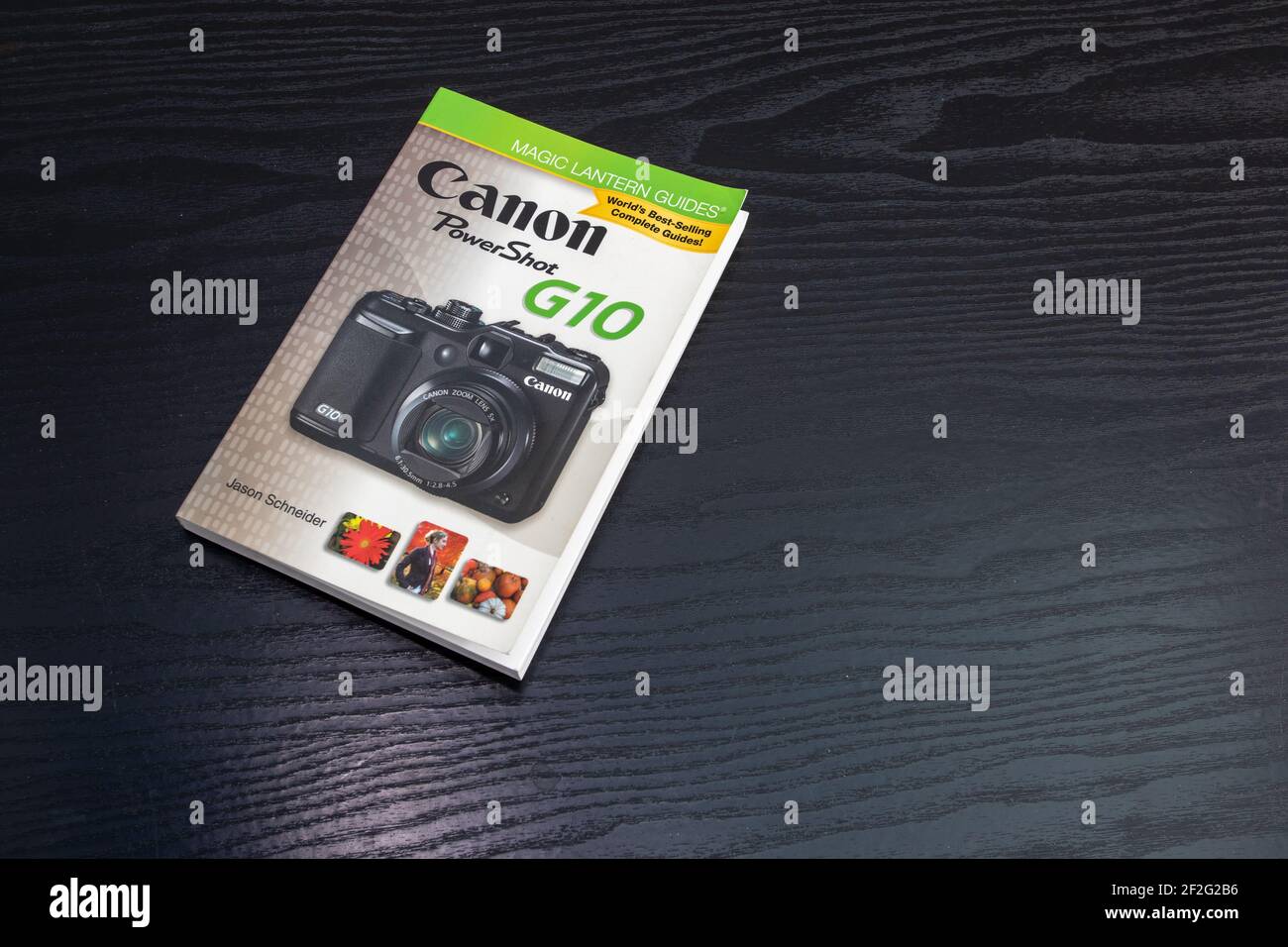 Jason Schneider's book on the Canon PowerShot G10 camera Stock Photo