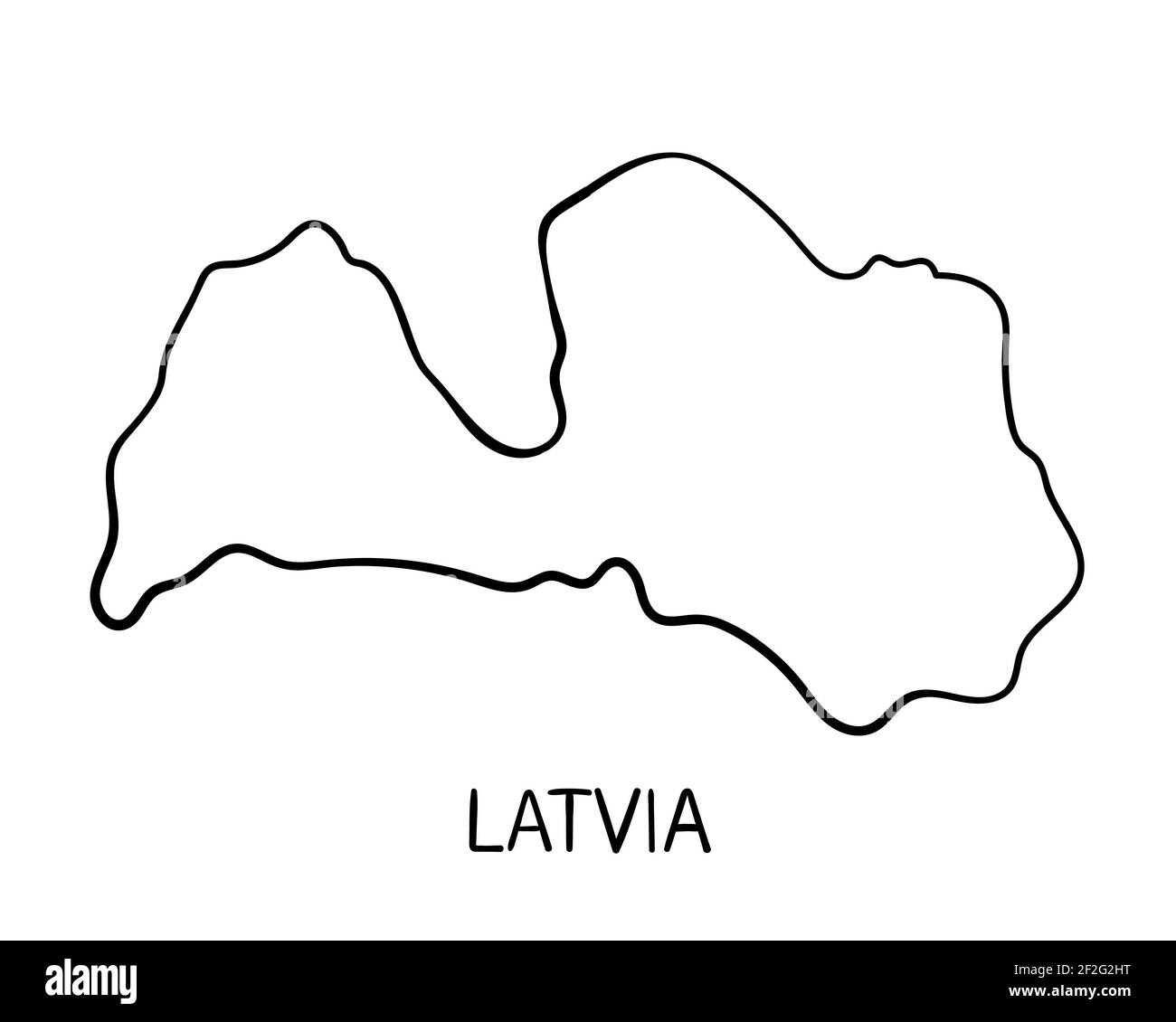 Latvia Map - Hand Drawn Illustration Stock Photo - Alamy