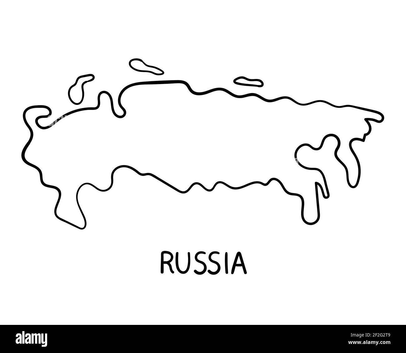 Russia Map - Hand Drawn Illustration Stock Photo