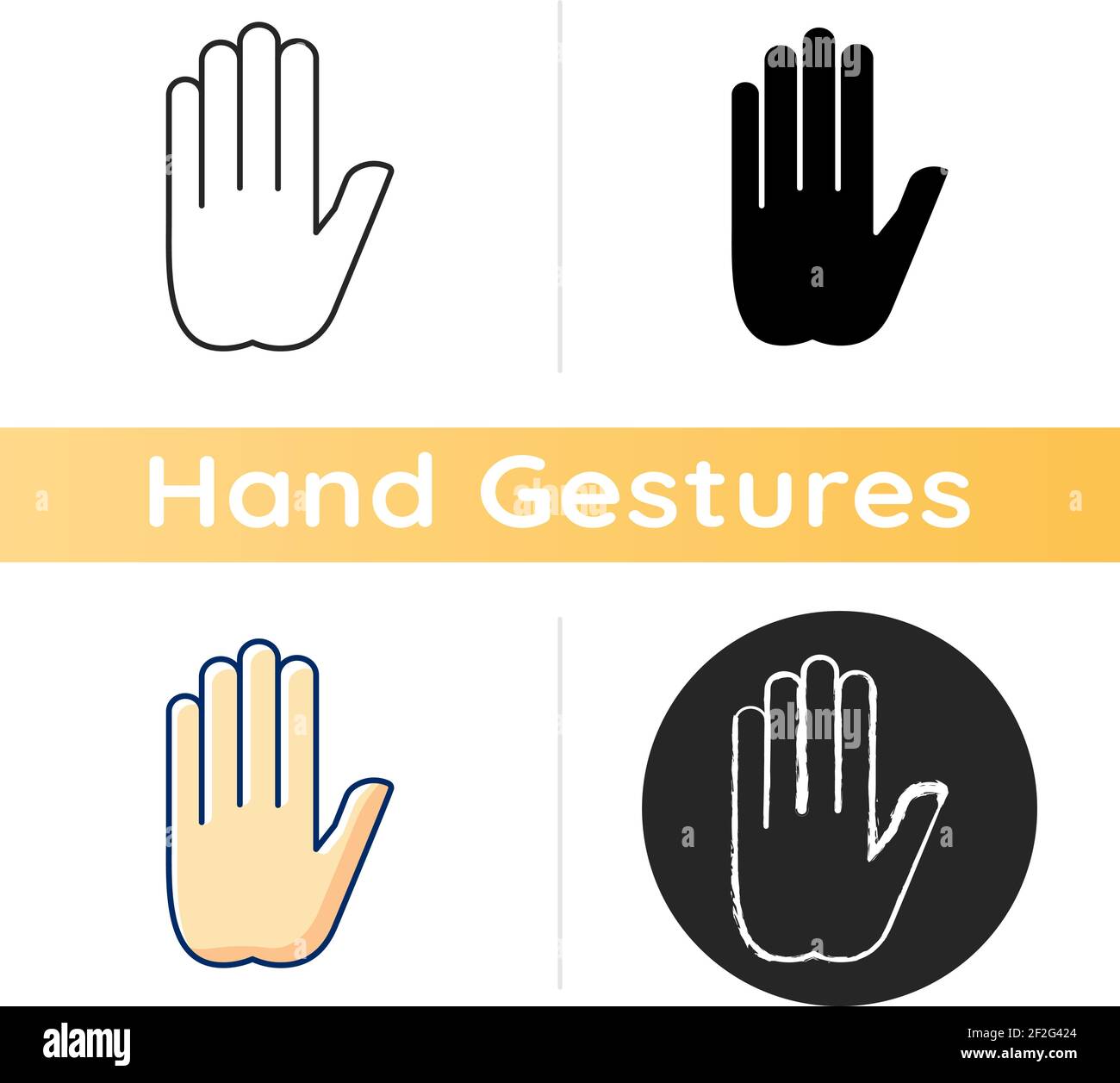 Stop gesture icon Stock Vector