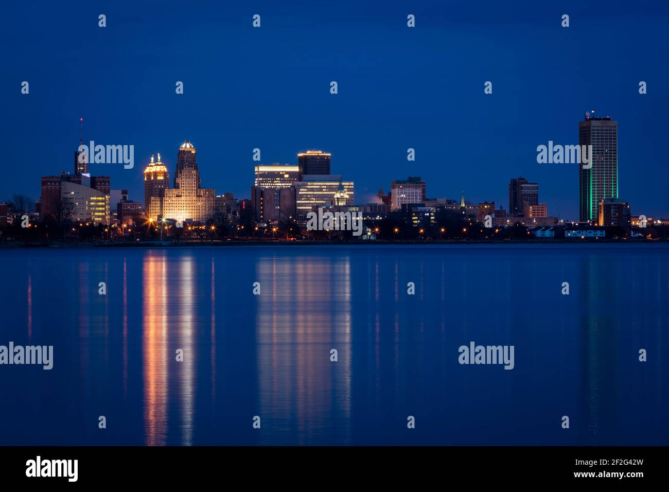 The skyline of Buffalo in New York State Stock Photo