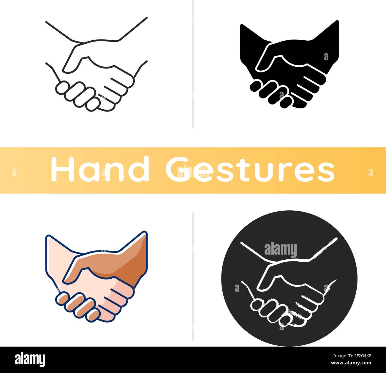 Gesture handshake icon outline Stock Vector Images - Alamy