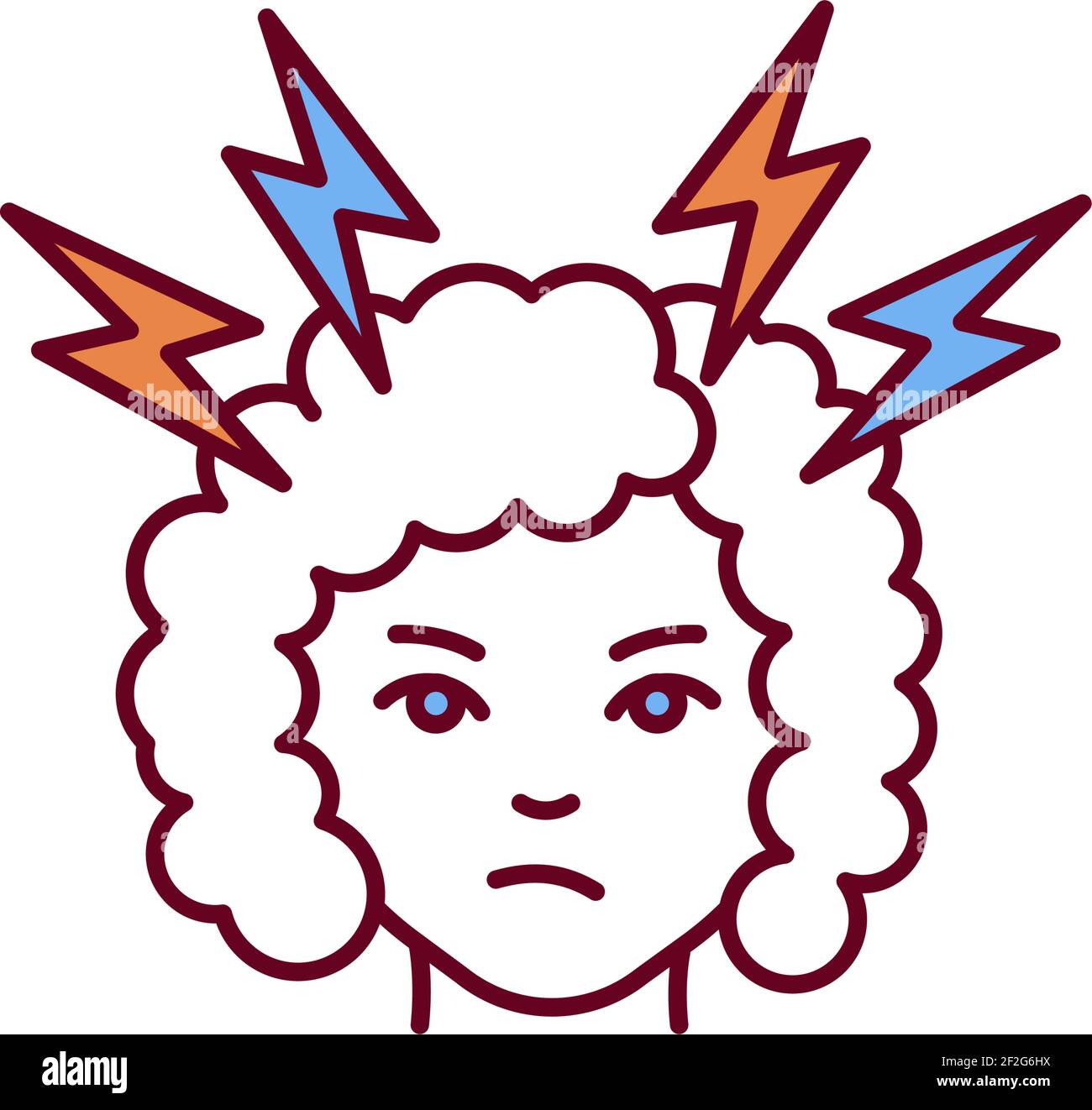 Nervousness RGB color icon Stock Vector