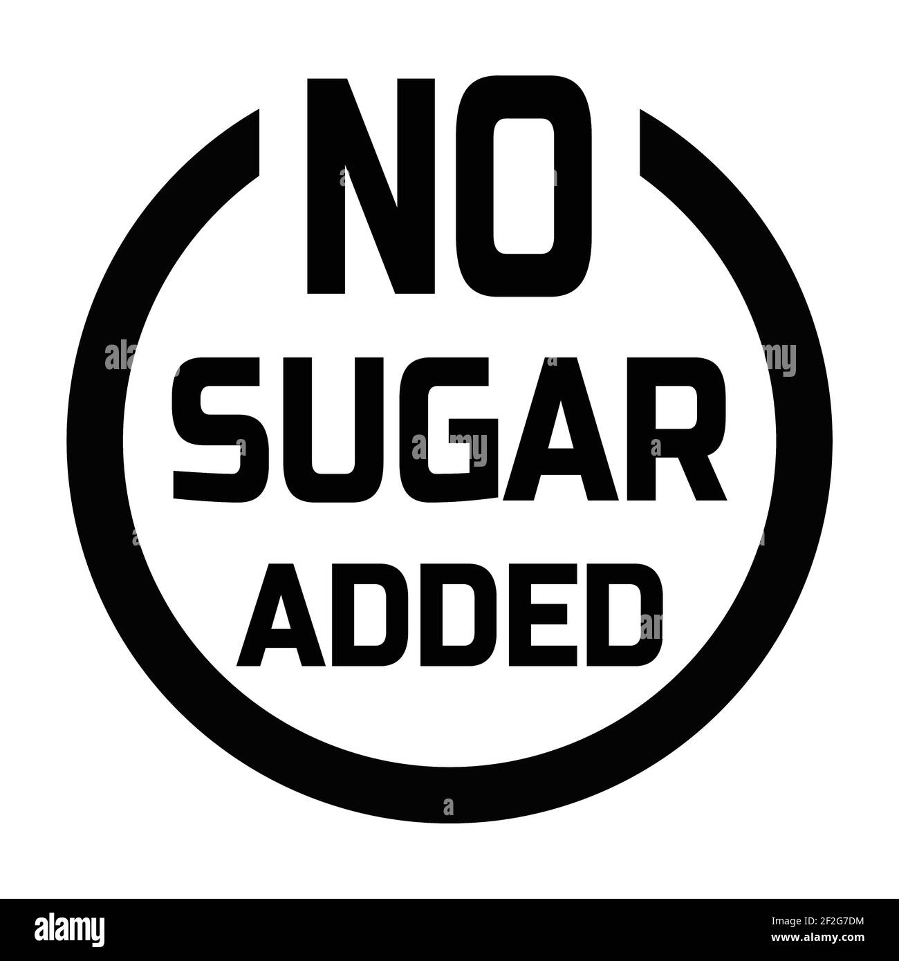 No Sugar Added Sugar-Free Round Stamp Icon. Vector Image. Stock Vector