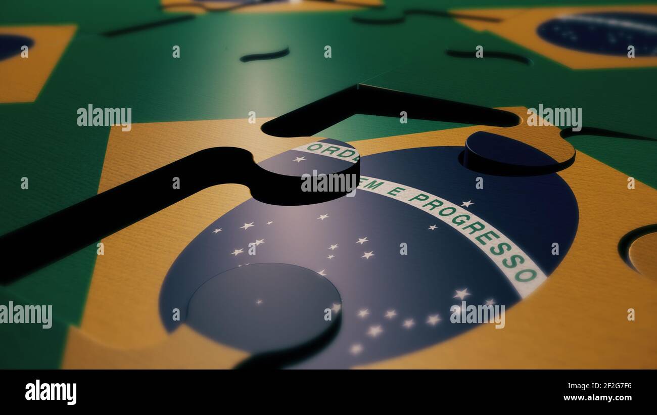 Brazil puzzle flag 3d render Stock Photo - Alamy