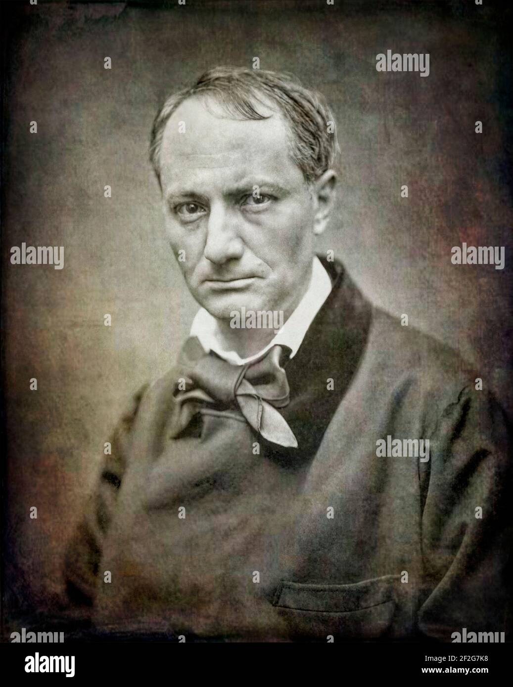 Charles Pierre Baudelaire, 1821 – 1867, French poet, portrait by Étienne Carjat, 1863, digitally altered Stock Photo