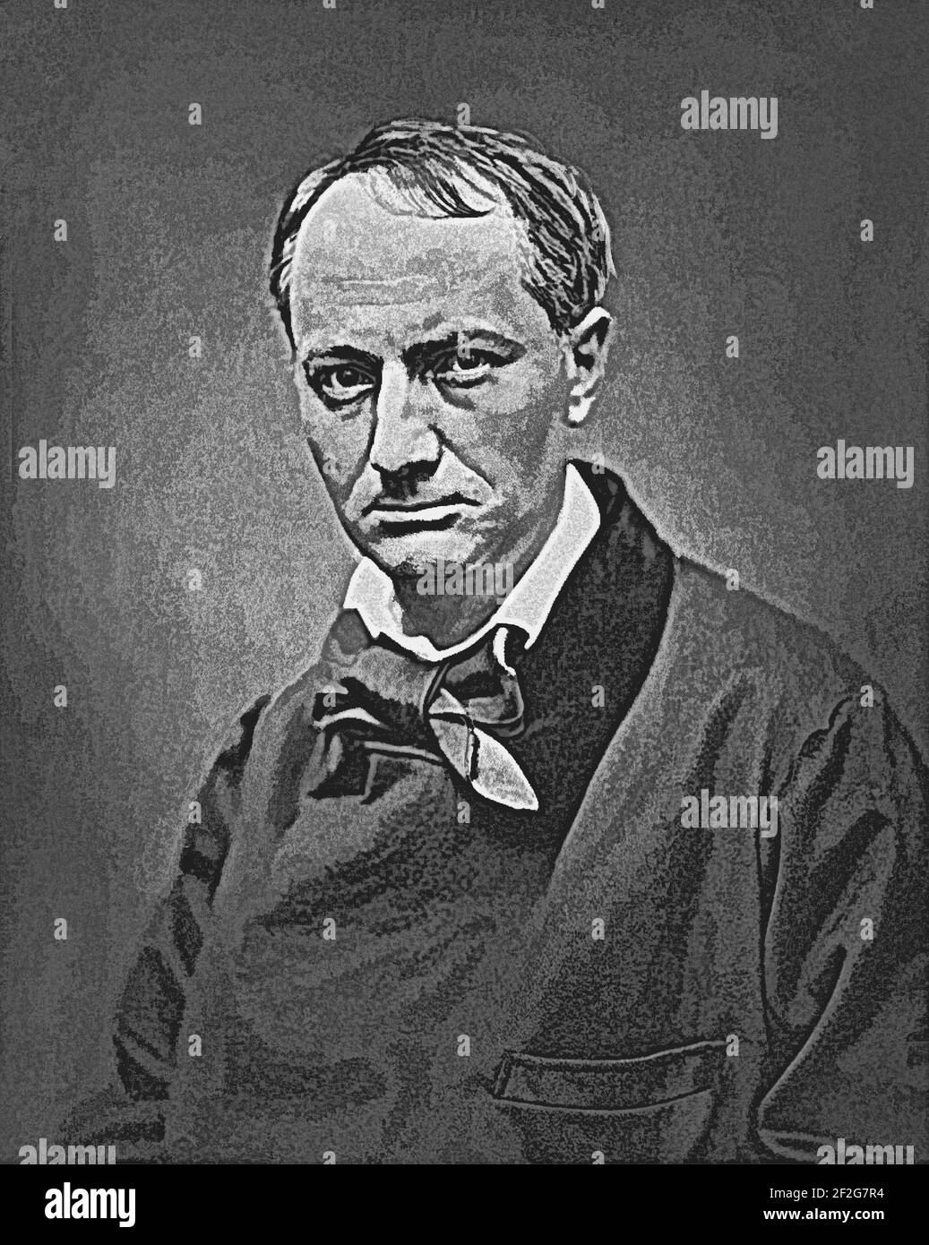 Charles Pierre Baudelaire, 1821 – 1867, French poet, portrait by Étienne Carjat, 1863, digitally altered Stock Photo