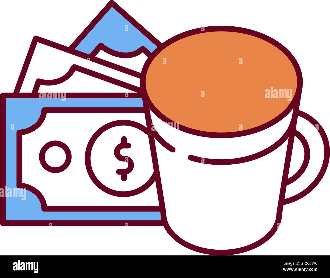Caffeine dependence RGB color icon Stock Vector