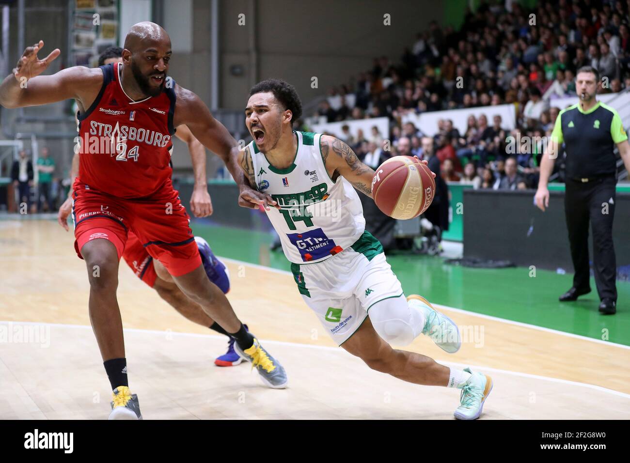 Dallas MOORE (14) of Nanterre 92 during the French championship Jeep Elite  basketball match between Nanterre 92 and SIG Strasbourg on January 18, 2020  at Palais des Sports Maurice Thorez in Nanterre,