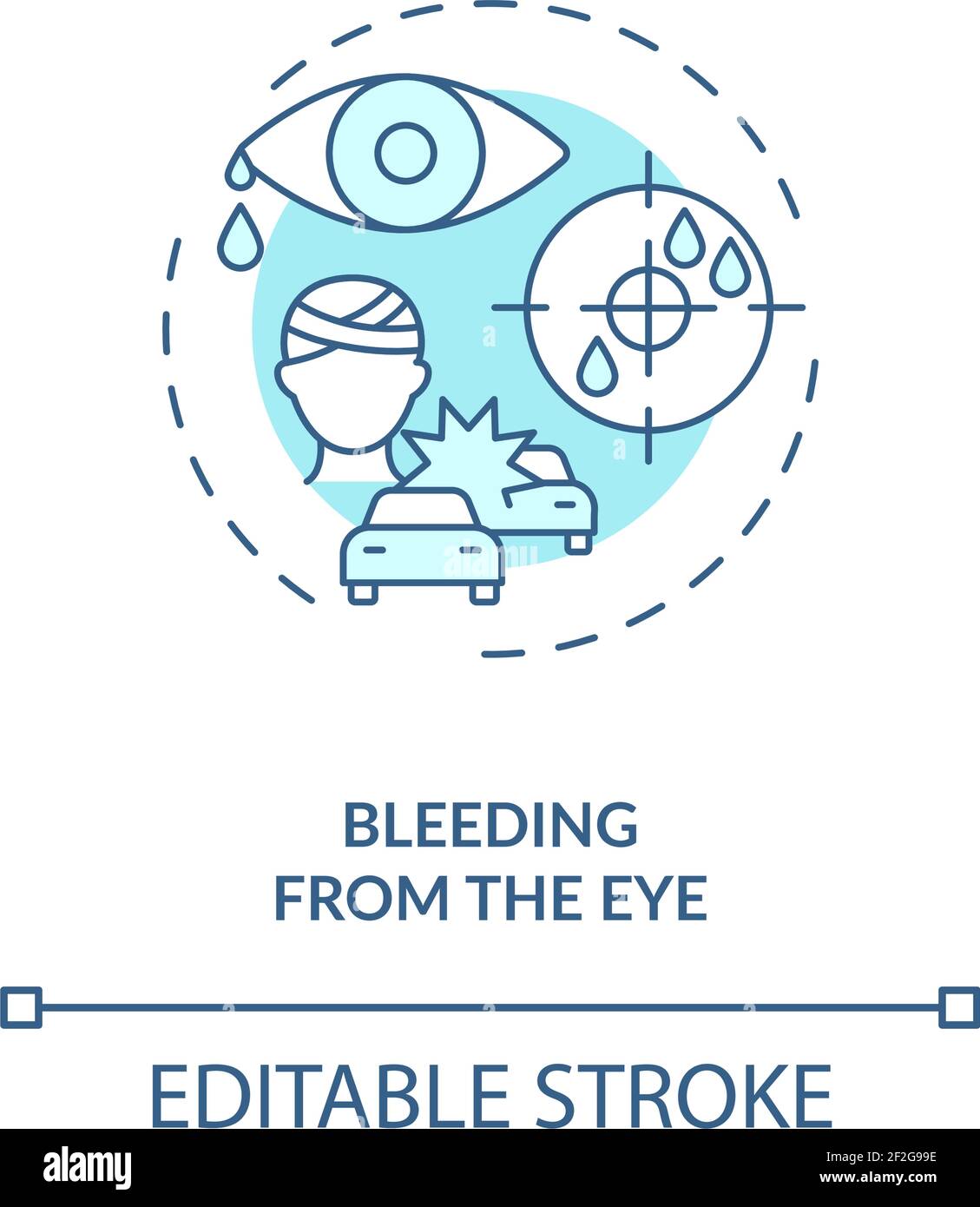 Bleeding from the eye concept icon Stock Vector