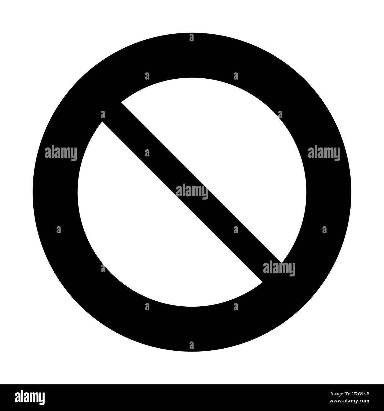 Black No Sign or General Prohibition Circle-Backslash Icon. Vector Image. Stock Vector