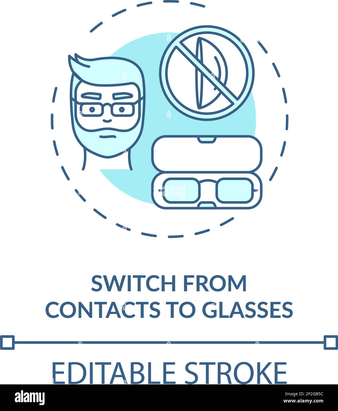 Switch from contacts to glasses concept icon Stock Vector Image & Art