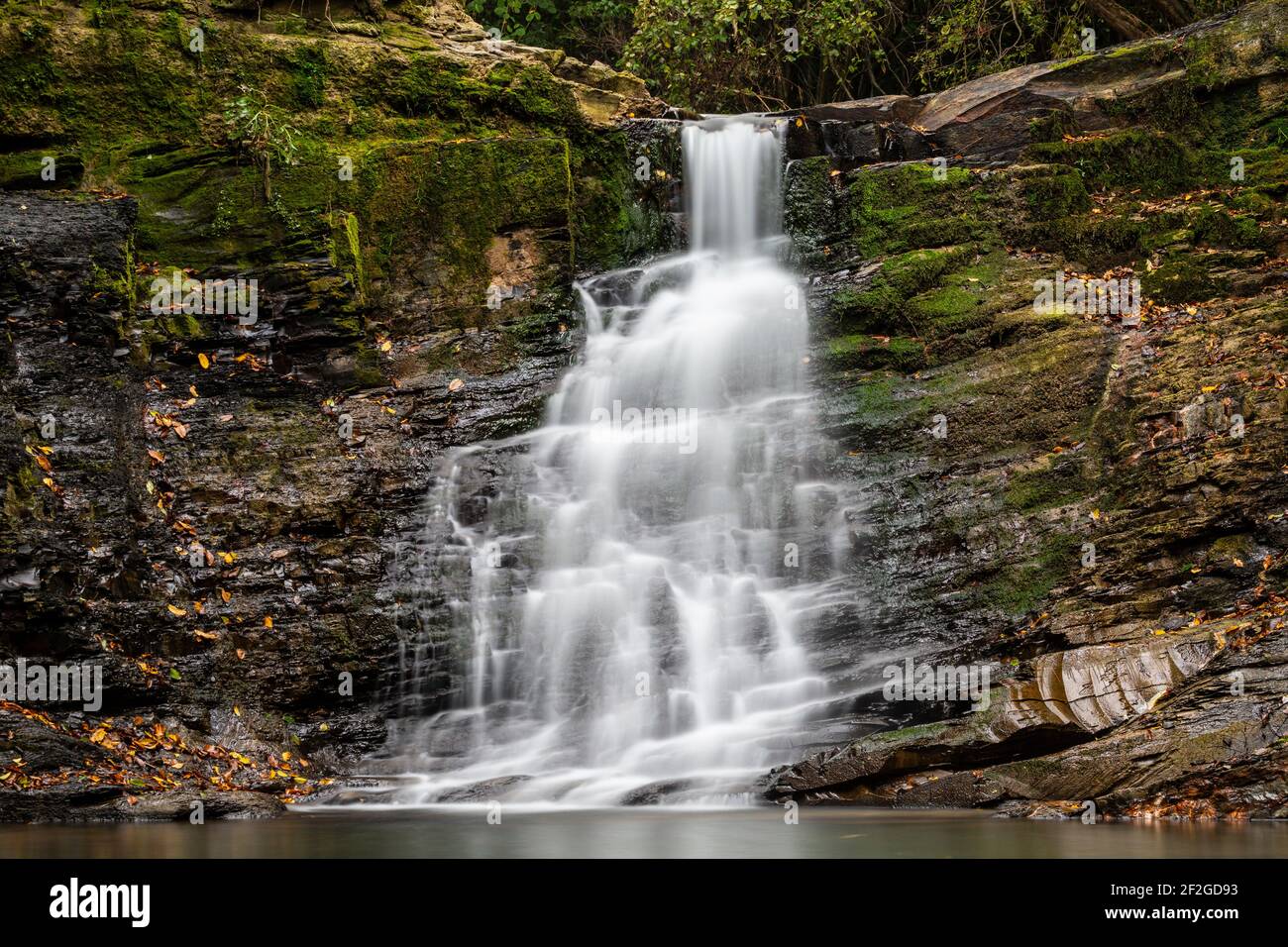 Europe, Poland, Podkarpackie Voivodeship, Beskid Niski - Waterfall in Iwla village in administrative district of Dukla Stock Photo