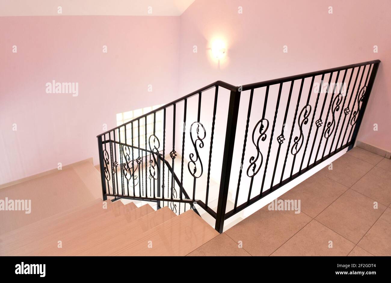 Image showcasing staircase metal decoration interior Stock Photo - Alamy