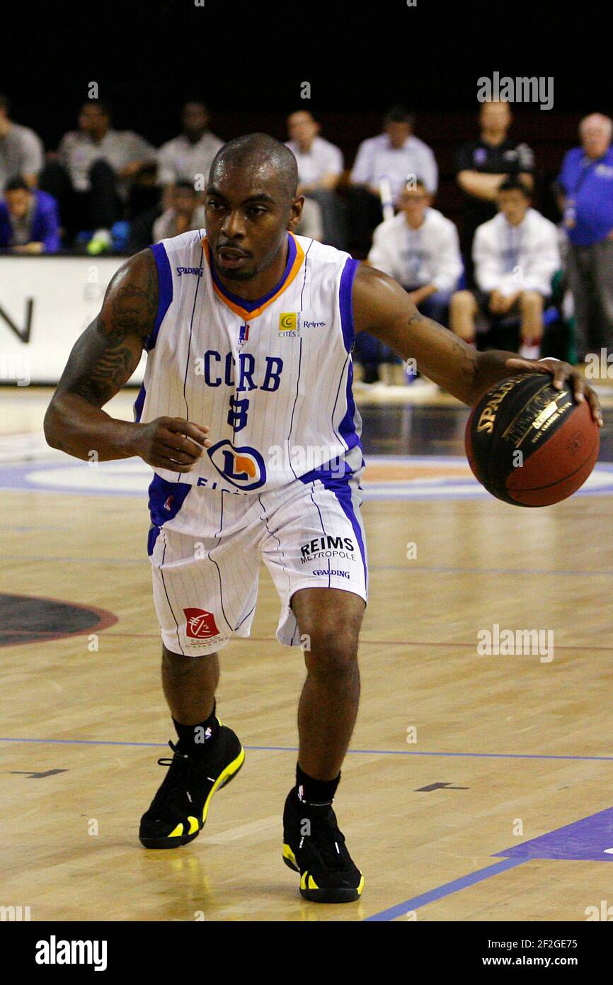 Lionel CHAMLERS (8 CCRB) during the French Pro-A basket-ball , CCRB  (Champagne Chalons Reims Basket) v Paris Levallois, in Chalons en  Champagne, France, on September 27, 2014. Photo Anthony Serpe / DPPI