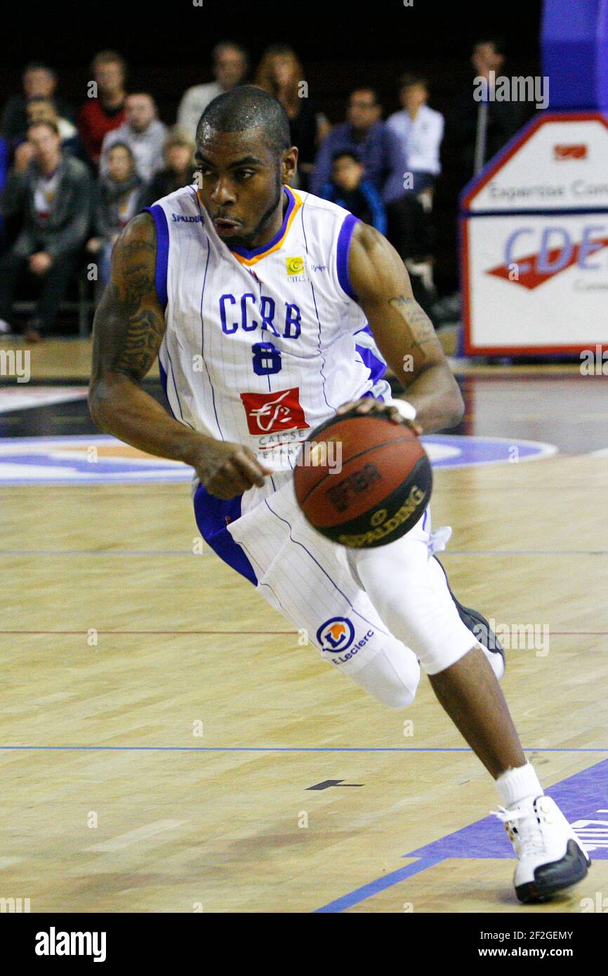 Lionel CHALMERS (8 CCRB) during the French Pro-A basket-ball, CCRB  (Champagne Chalons Reims Basket) v Nanterre (JSF), at Salle Rene Tys in  Reims, France, on December 29, 2014. Photo Anthony Serpe /
