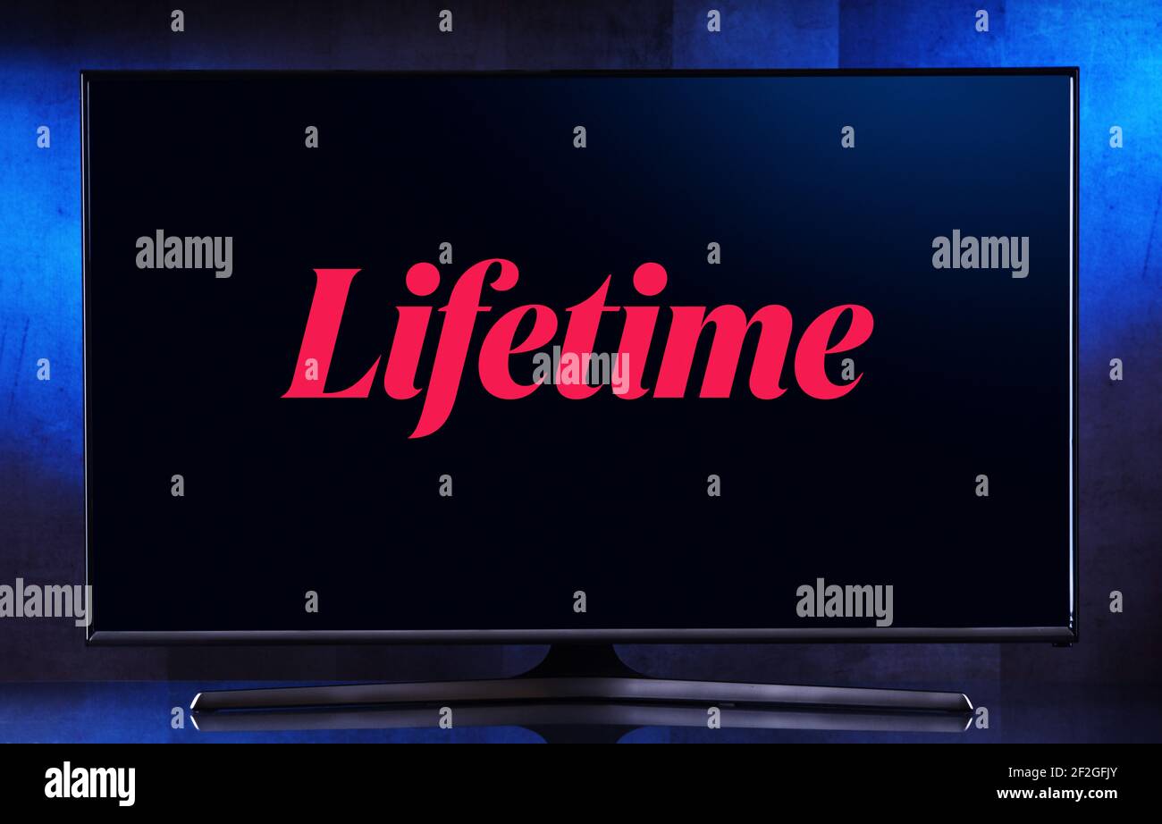 POZNAN, POL - FEB 6, 2021: Flat-screen TV set displaying logo of Lifetime,  an American basic cable channel that is part of Lifetime Entertainment Serv  Stock Photo - Alamy