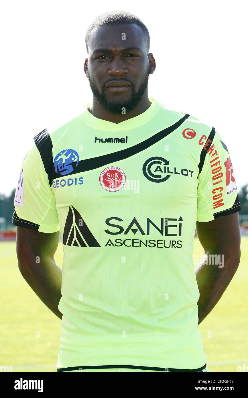 Johny PLACIDE of Stade De Reims during the official photo shoot, French  football Ligue 1 on September 28, 2015 in Reims, France. Photo Anthony Serpe  / DPPI Stock Photo - Alamy